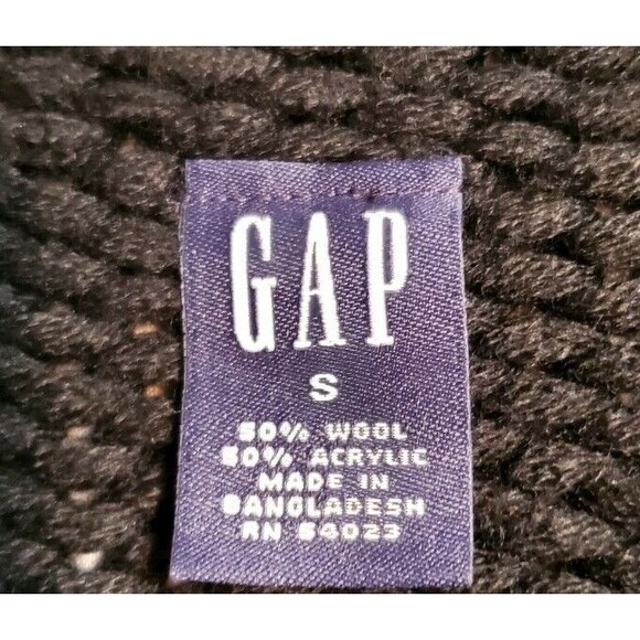 GAP Womens Small Wool Blend Sweater Black Snap Up Collared V-Neck Cardigan EUC - Picture 4 of 7